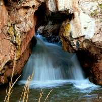 Framed Falls. Soda Dam Falls, Jemez Mountain Trail National scenic Byway, New Mexico
